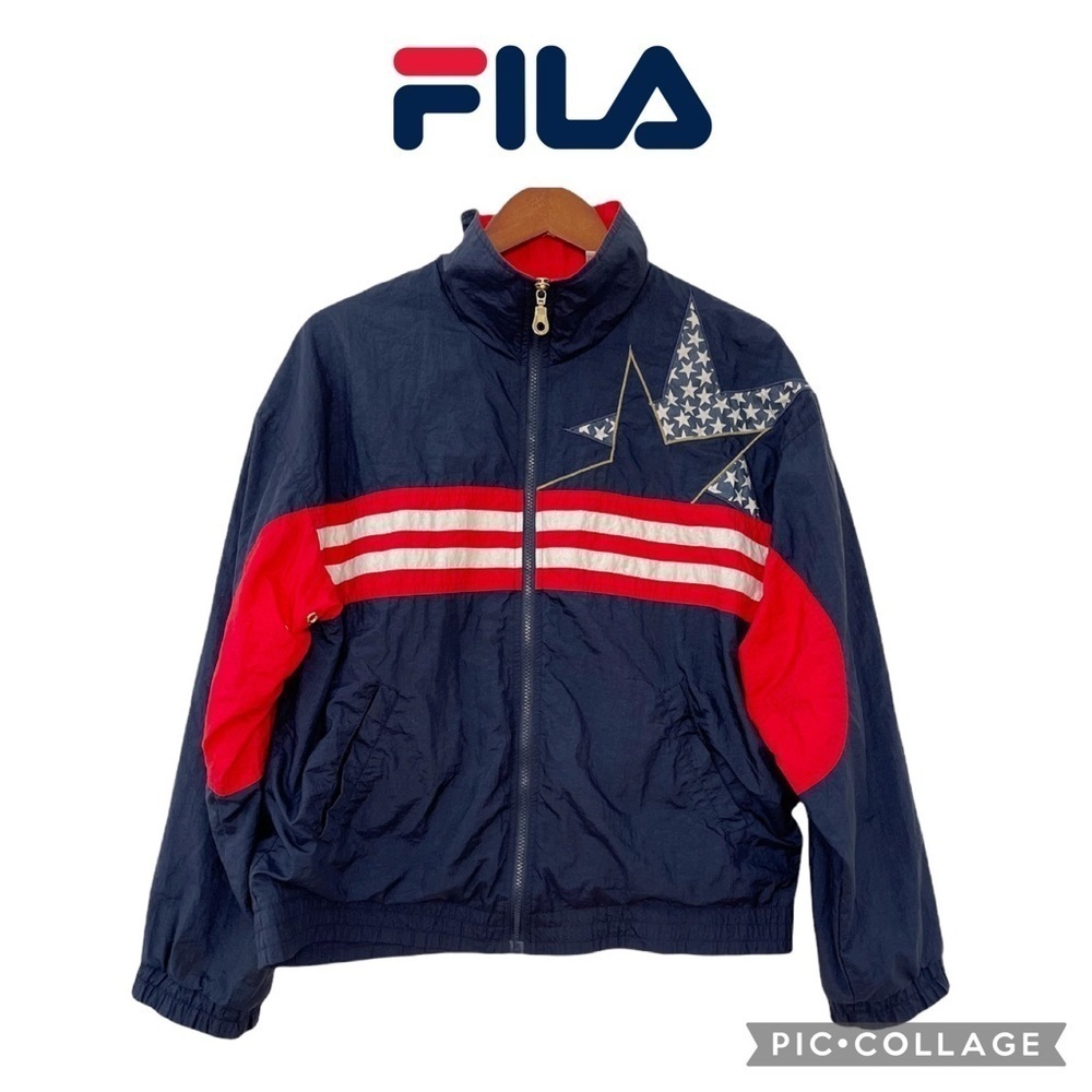 FILA 80’s vintage Windbreaker full zip jacket